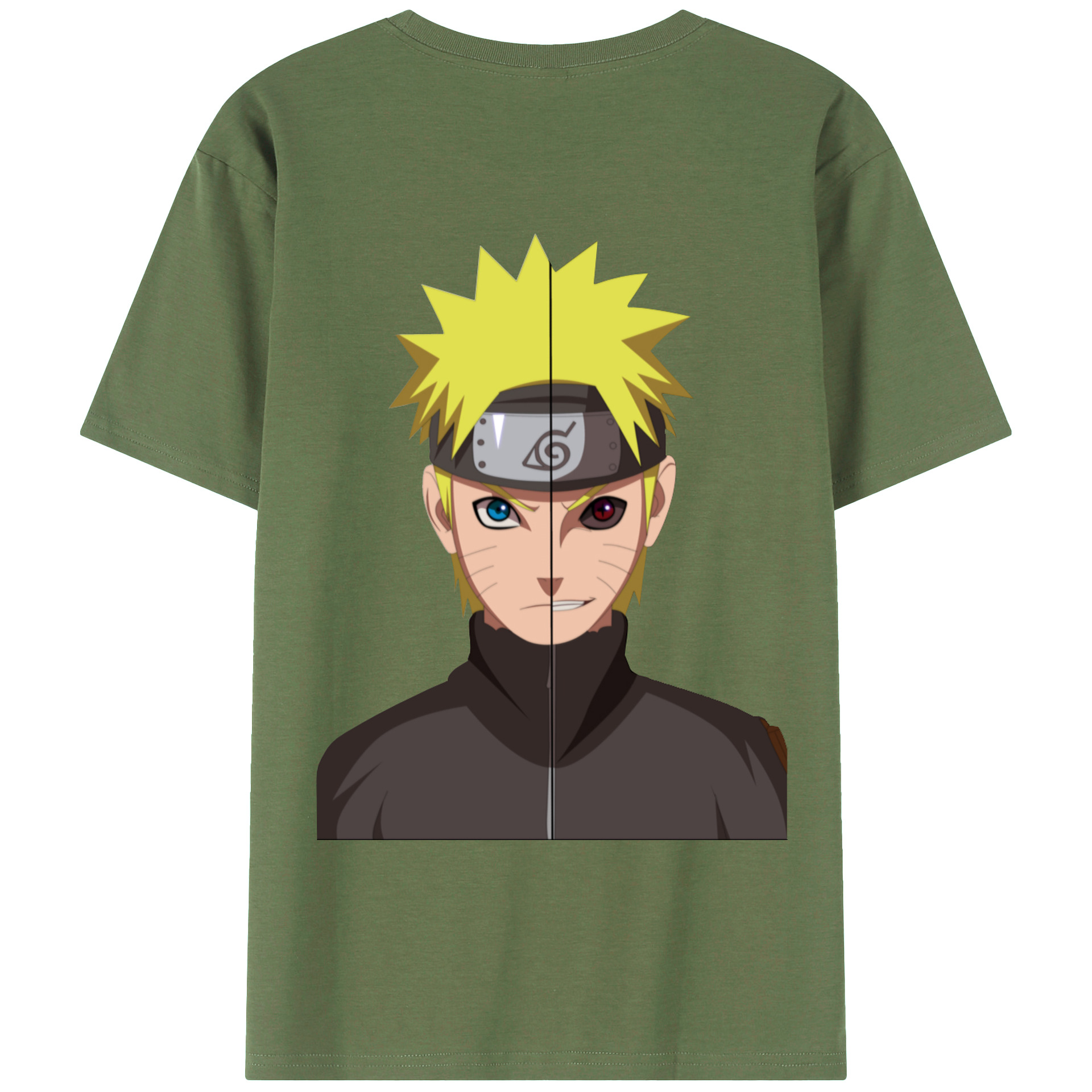 （画像用） NARUTO -ナルト- うずまき ナルト Uzumaki Naruto 綿100％ メンズ半袖Tシャツ（バックプリント） 通気性
